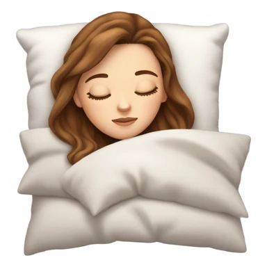 White girl with frekles Brown straight hair sleeping peacfully on a pillow  sticker