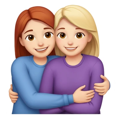 Super happy best friends hugging sticker