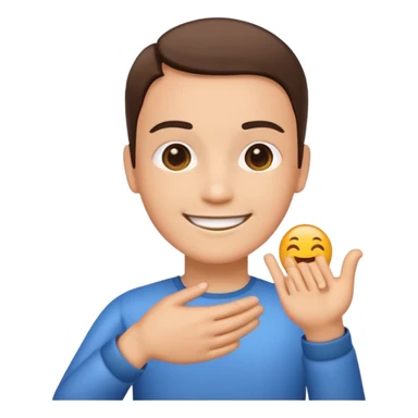 person holding hands with android, emoji style, smiling faces sticker