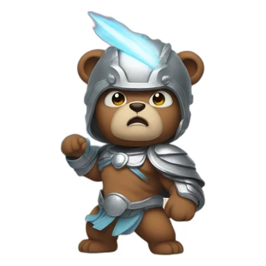 Angry heavenly bear of power sticker