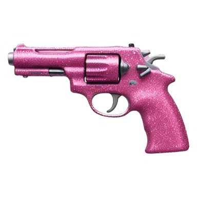 pink gun glittery  sticker