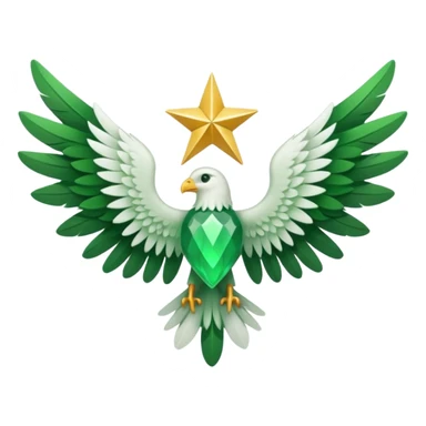 green star with white wings sticker