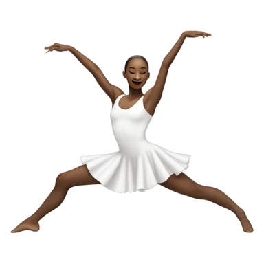 Dancer in white dress doing splits sticker