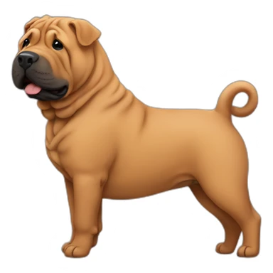 brown Sharpei sticker