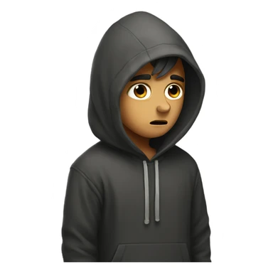 Sad boy with hoode sticker