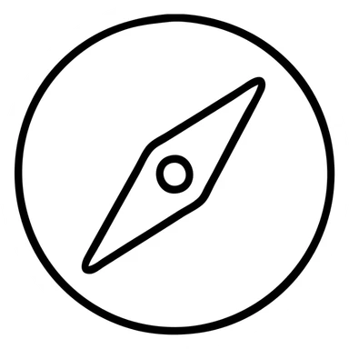 compass icon in outline style sticker