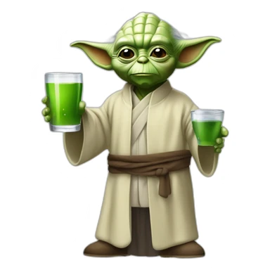 maitre yoda qui boit une boisson sticker