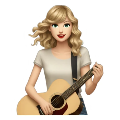 Taylor Swift cantando y con una guitarra  sticker