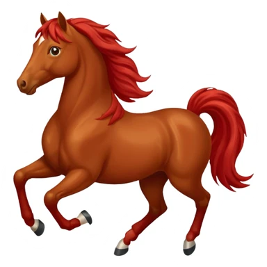 Liver red horse with a long flowing mane galloping sticker