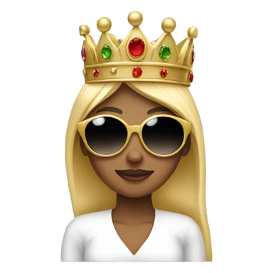 Blonde woman wearing a crown and thug sunglasses sticker