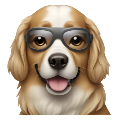 Dog wearing ski glasses  sticker