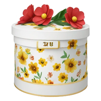 latona flowers hat box with logo sticker