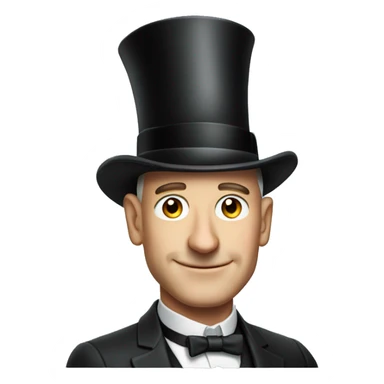 jeff bezos with a top hat and a monocle sticker