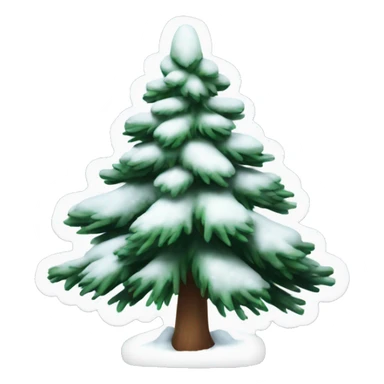 Pine tree with snow sticker