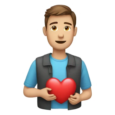 Homme avec coeur a la main sticker
