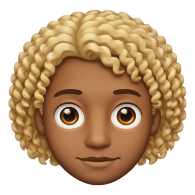 A emoji face of a black guy who has brown eyes and blonde curls   sticker