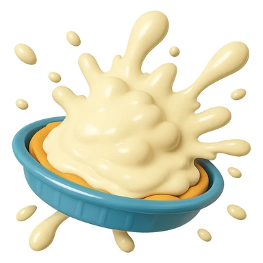 Remove the background so only the intact cream pie is visible. Keep the playful 3D emoji style, golden brown crust, and same angle as before the splat. sticker