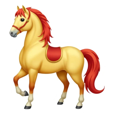 Cavalo vermelho e amarelo pastel sticker