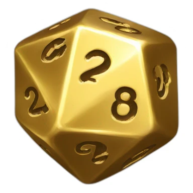 gold d20-dice sticker