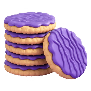 purple ube crinkle cookies, simplified, clear, emoji-like, no faces sticker