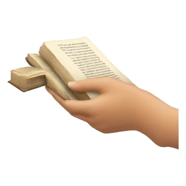 A hand passing a book or coin to another hand. sticker