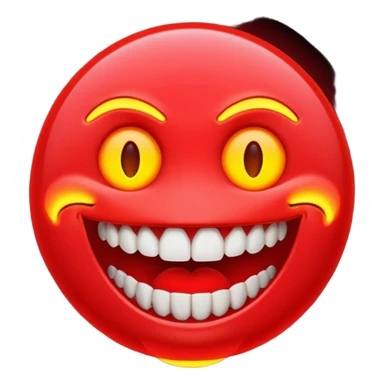can you make me a red neon emoji out of the word "Ego" with teeth beside it  sticker
