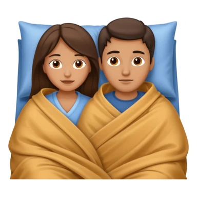 Woman and man in bed covered under a blanket  sticker