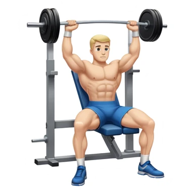 man performing flat bench press sticker