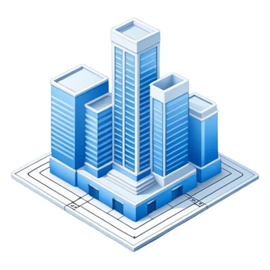 detailed  blue architectural drawing sticker