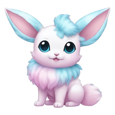 Kawaii Pastel Cotton-Candy-Colored Eeveelution-Cute-puppy-Bunny-Pokémon-fusion full body sticker