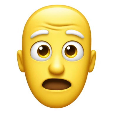 emoji of a classic yellow face with an exaggerated expression, featuring large white eyes that are crossed in a comical manner, suggesting confusion or silliness. sticker