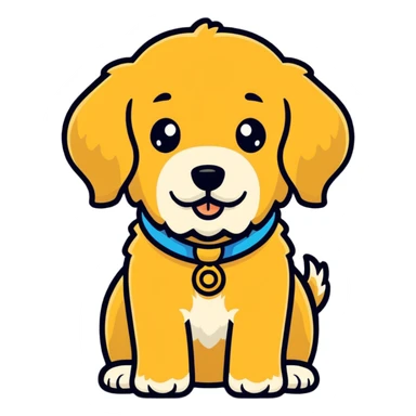 Annoyed golden doodle  sticker