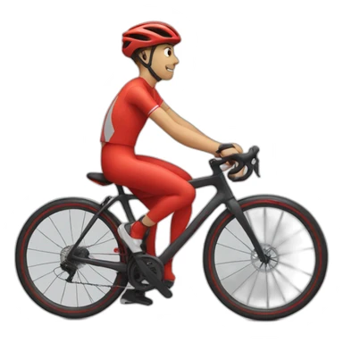 Cyclist with red rout bike sticker