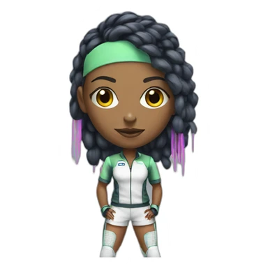 cyberpunk girl in tennis uniform sticker