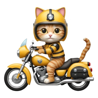 cats riding motorcycle sticker