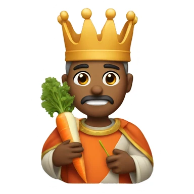 King eating a carrot sticker