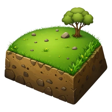 A slice of land. grass on top, dirt on the lower half. sticker