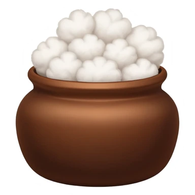White Cotton in a brown vase sticker
