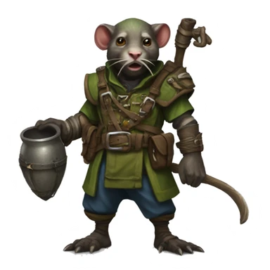 A Skaven packmaster with a Things-Catcher sticker