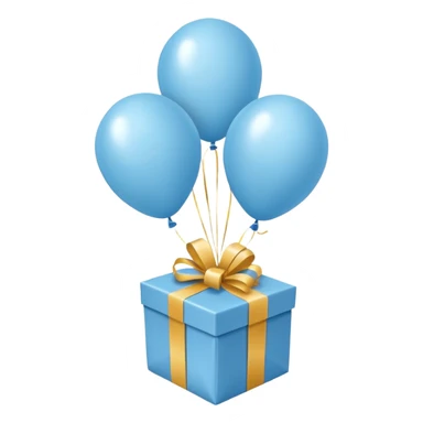 Make light blue and white balloons, and under the balloon strings, put gifts. sticker