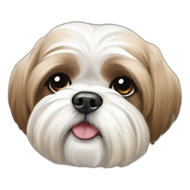 white and tan shih tzu sticker
