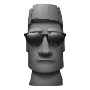 Moai with sunglasses  sticker