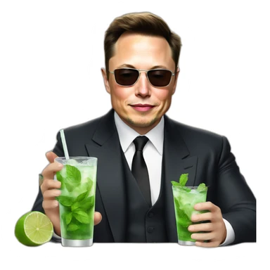 elon musk drink mojito sticker