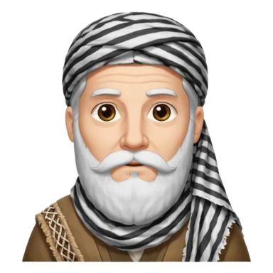 abraham from the bible, long white beard, with keffiyeh sticker