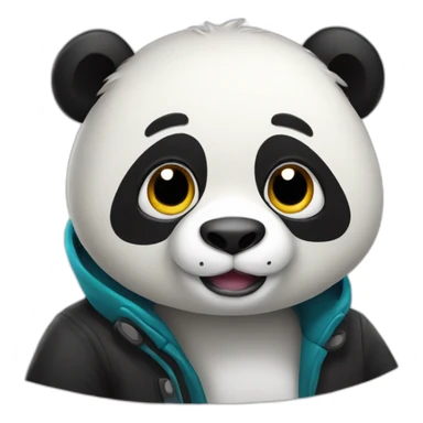 Panda avec manteau sticker