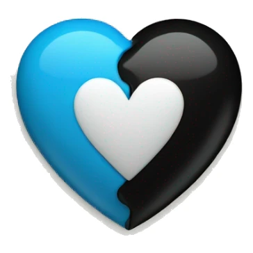 Half blue half black heart sticker