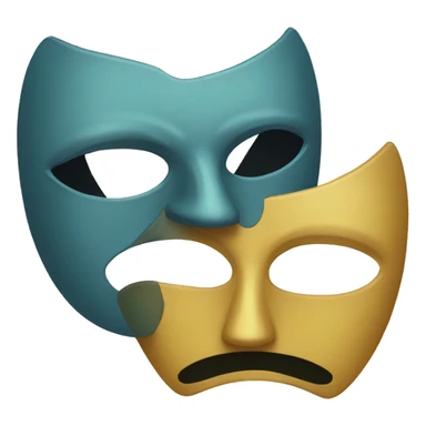 sad and happy masks sticker