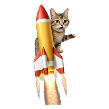 Cat riding a rocket sticker