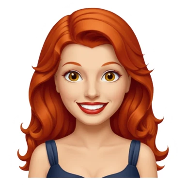 Rita Hayworth with long red hair, hazel eyes sticker