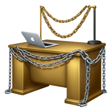 Desk draped in chains sticker